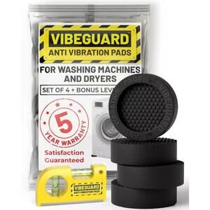 Anti Vibration Pads for Washing Machine featuring 3D TrianGrip & FREE Level